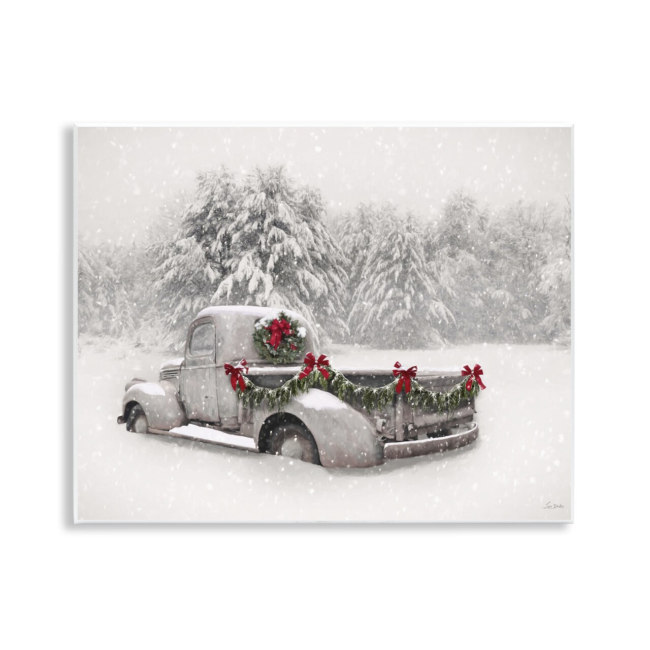 Stupell Industries Snowy White Antique Truck Wall Plaque Art, design by Lori Deiter